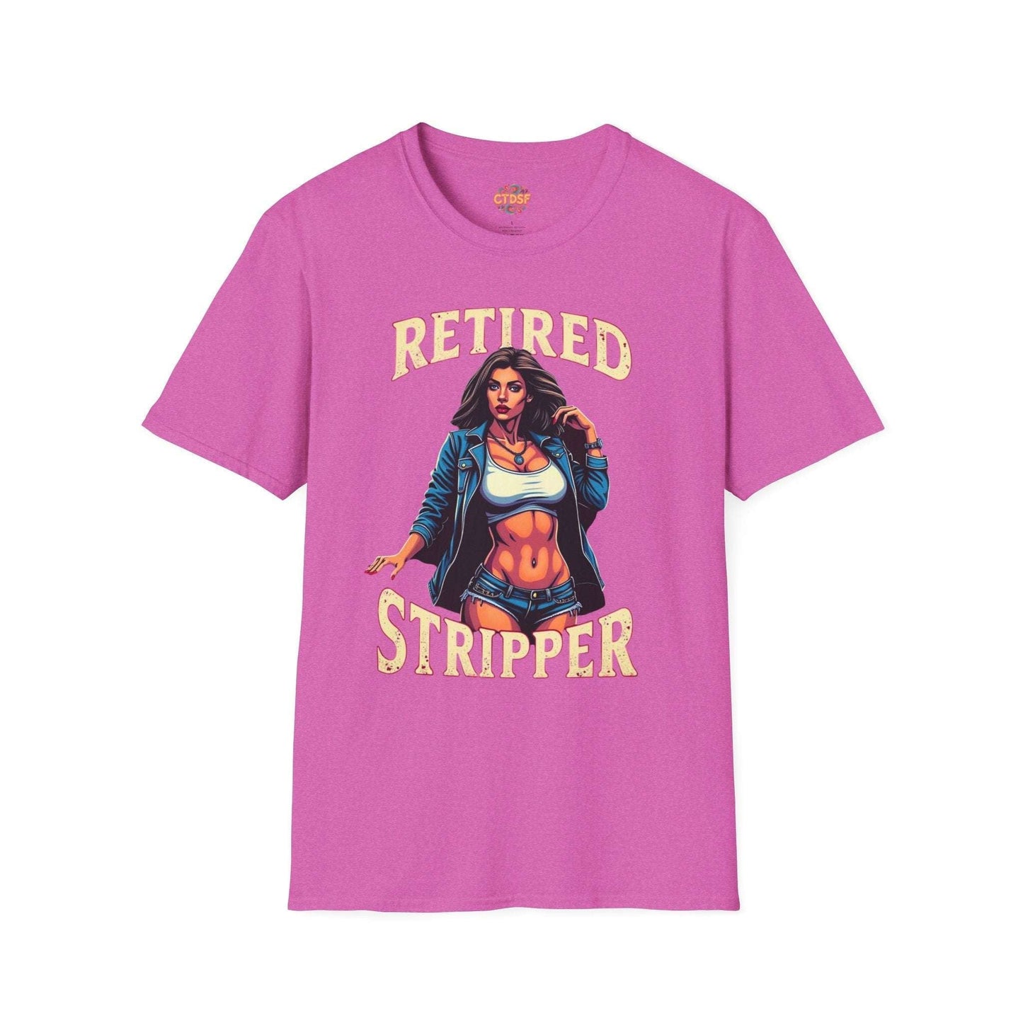 Retired Stripper Unisex Softstyle T-Shirt - Fun Gift for Celebrations
