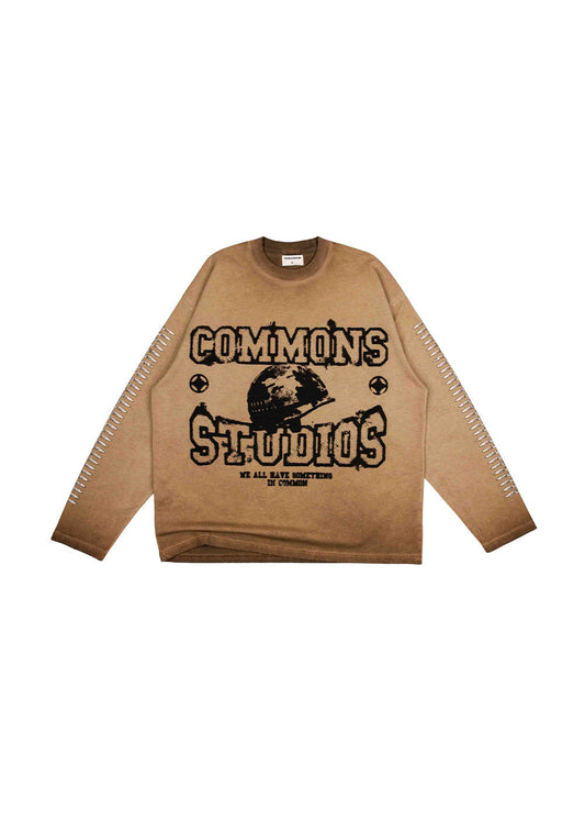 Commons 'Distressed Duty' Beige Long Sleeve